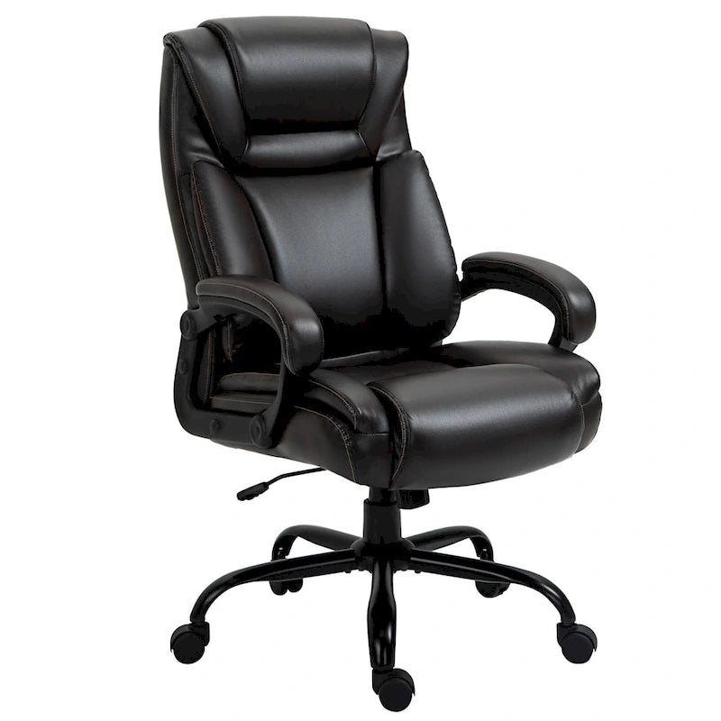 Executive Office Chair with Wide Seat, Computer Desk Chair with High Back, Adjustable Height and Swivel Wheels