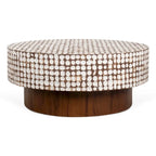 Mila Coconut Shell Round Pedestal Coffee Table by East at Main