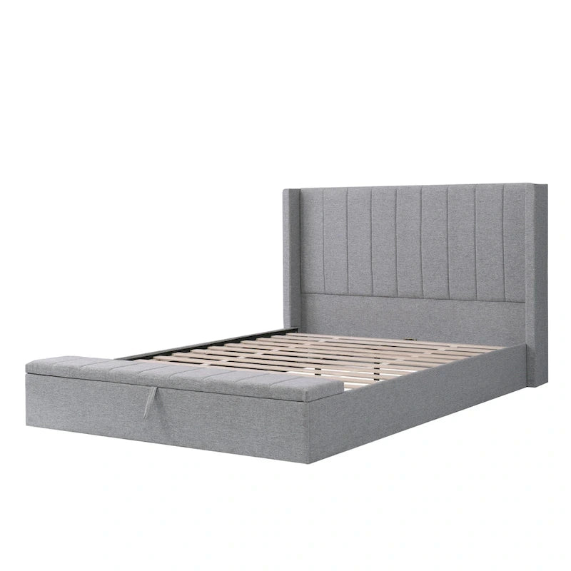 Queen Size Upholstered Platform Bed Modern Storage Bed Frame
