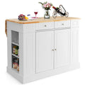  Large Kitchen Island Drop Leaf Breakfast Bar w/ Wood Top Shelves