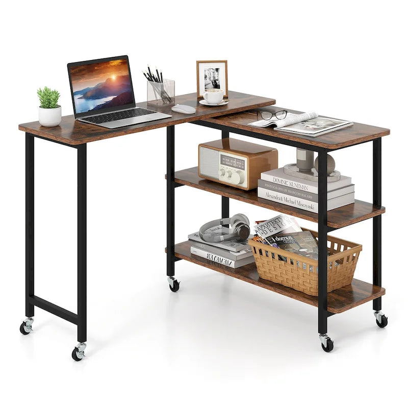 360 Free Rotating Sofa Side Table Mobile L-shaped Laptop Table - See Details