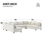116 Chenille U-Shaped Modular Sectional Sofa, 8-Seater