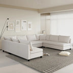 116 Chenille U-Shaped Modular Sectional Sofa, 8-Seater