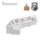127.5Polyester Modular Sectional Cloud Couch with Deep Seat, No Assembly Required, and Modern Minimalist Design