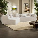 127.5Polyester Modular Sectional Cloud Couch with Deep Seat, No Assembly Required, and Modern Minimalist Design