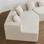 127.5Polyester Modular Sectional Cloud Couch with Deep Seat, No Assembly Required, and Modern Minimalist Design