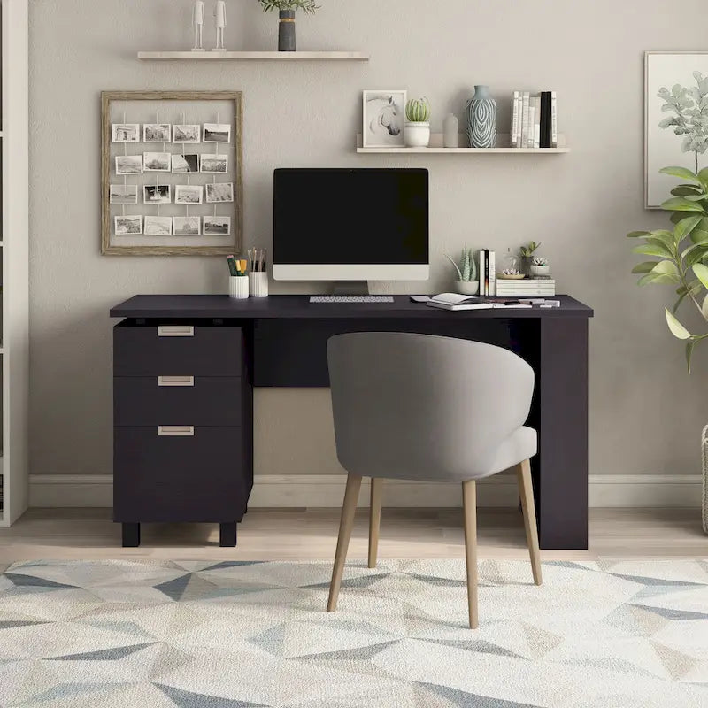 Morr Modern Espresso 59-inch Wood 2-Drawer Computer Desk by Furniture of America