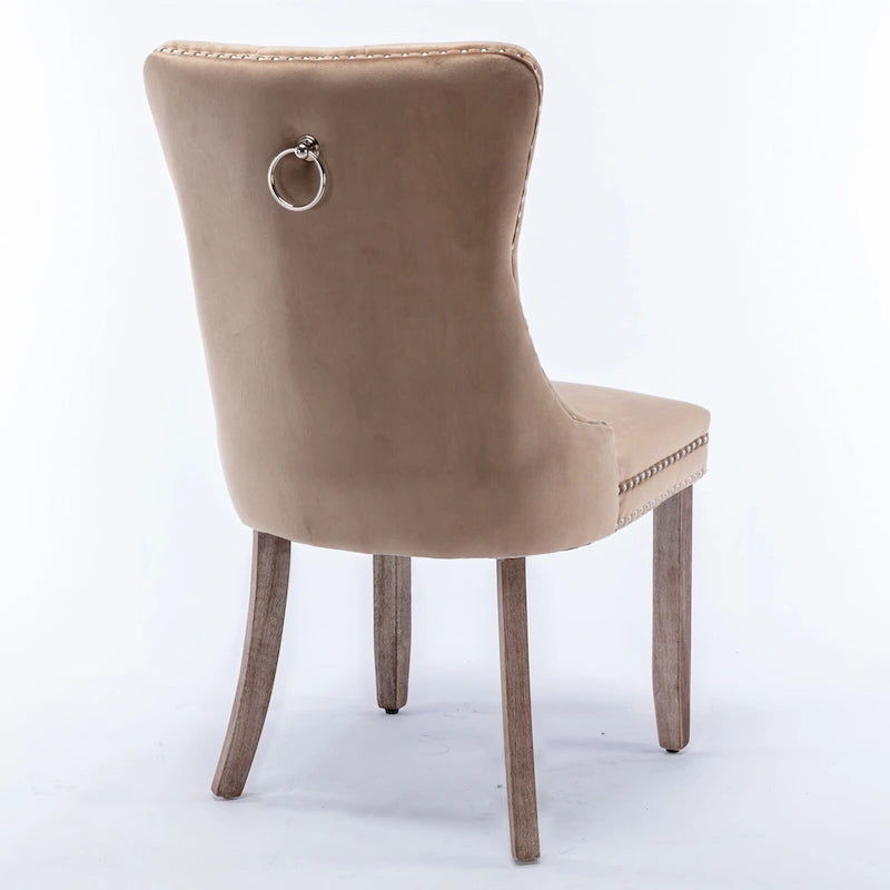 High-end Tufted Solid Wood Contemporary Velvet Upholstered Dining Chair