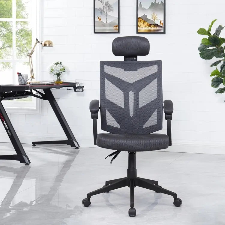 Adjustable Office Chair with Headrest Ergonomic Desk Chair High Back Mesh Office Chairs with Lumbar Support with Wheels