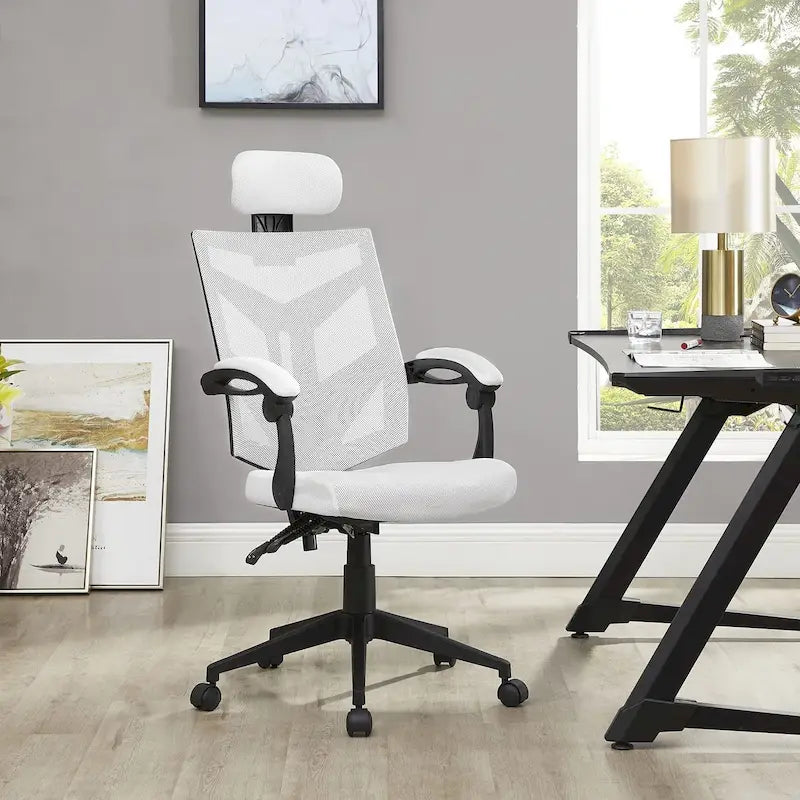 Adjustable Office Chair with Headrest Ergonomic Desk Chair High Back Mesh Office Chairs with Lumbar Support with Wheels