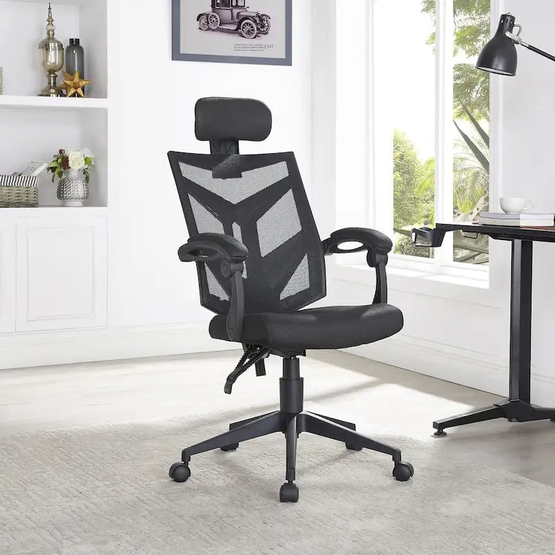 Adjustable Office Chair with Headrest Ergonomic Desk Chair High Back Mesh Office Chairs with Lumbar Support with Wheels