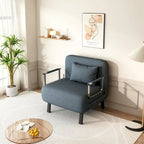Convertible Tri-Fold Sofa Bed with Adjustable Backrest & Pillow