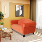  Traditional 3 Seater Sofa Velvet Solid Wood Frame Upholstered