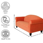 Traditional 3 Seater Sofa Velvet Solid Wood Frame Upholstered