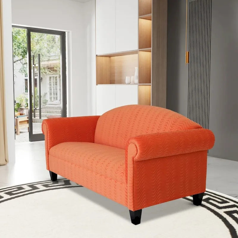 Traditional 3 Seater Sofa Velvet Solid Wood Frame Upholstered