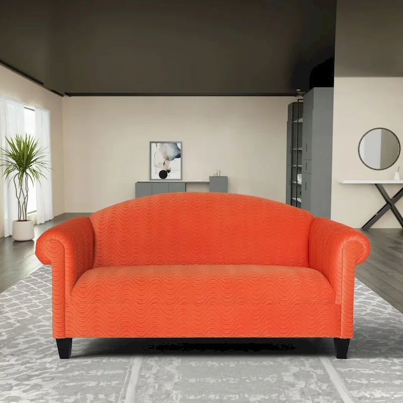 Traditional 3 Seater Sofa Velvet Solid Wood Frame Upholstered