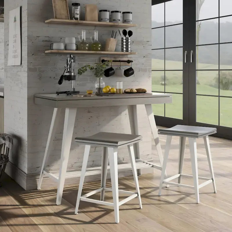 Kaylen Modern 3-Piece Steel Legs Counter Height Table Set by Furniture of America