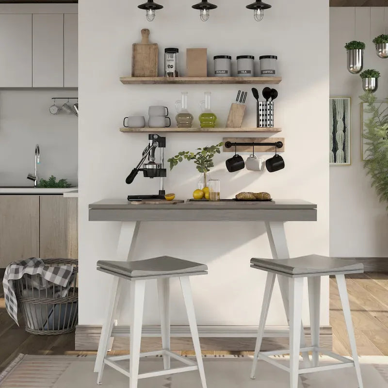 Kaylen Modern 3-Piece Steel Legs Counter Height Table Set by Furniture of America