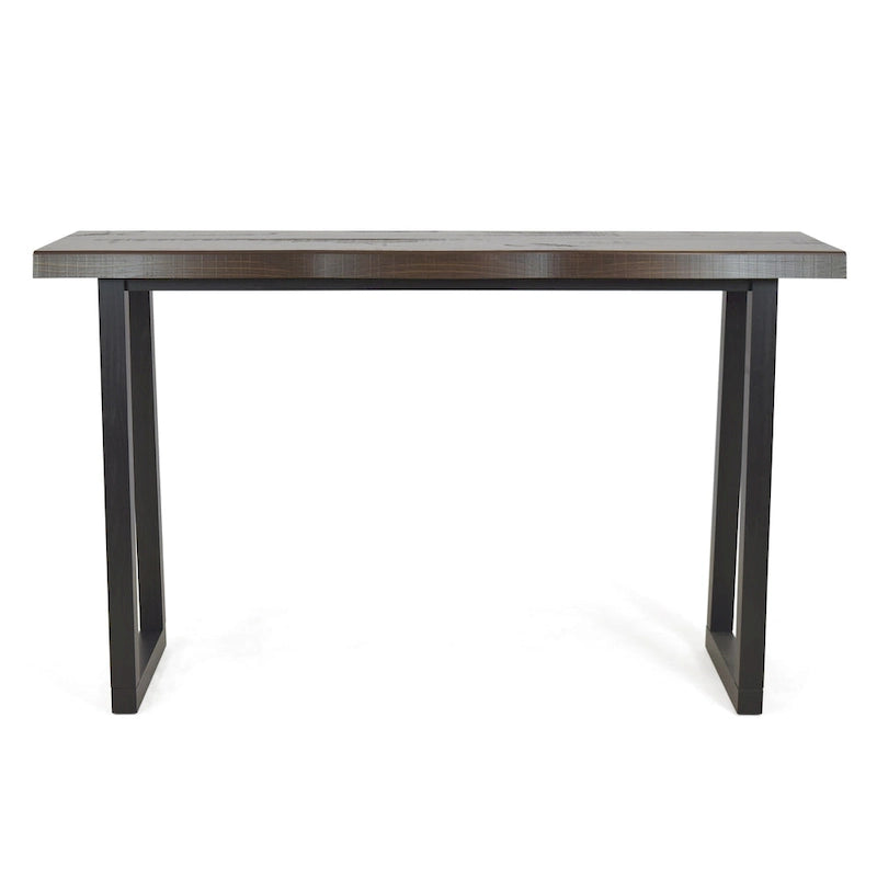 Joliet Live Edge Distressed Cherry and Ebony Console Bar Table