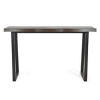 Joliet Live Edge Distressed Cherry and Ebony Console Bar Table