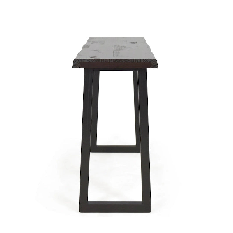 Joliet Live Edge Distressed Cherry and Ebony Console Bar Table