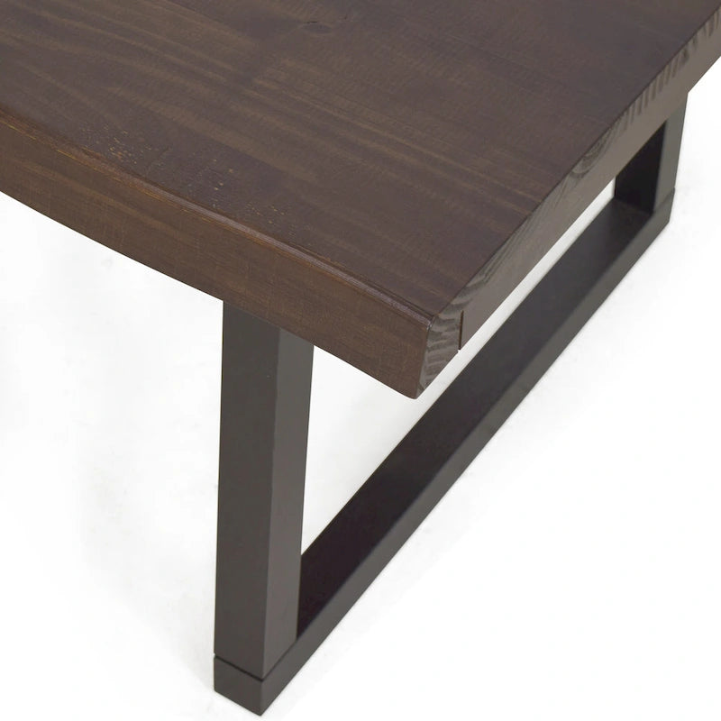 Joliet Live Edge Distressed Cherry and Ebony Console Bar Table
