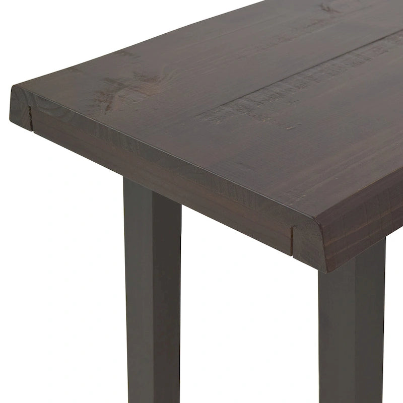 Joliet Live Edge Distressed Cherry and Ebony Console Bar Table