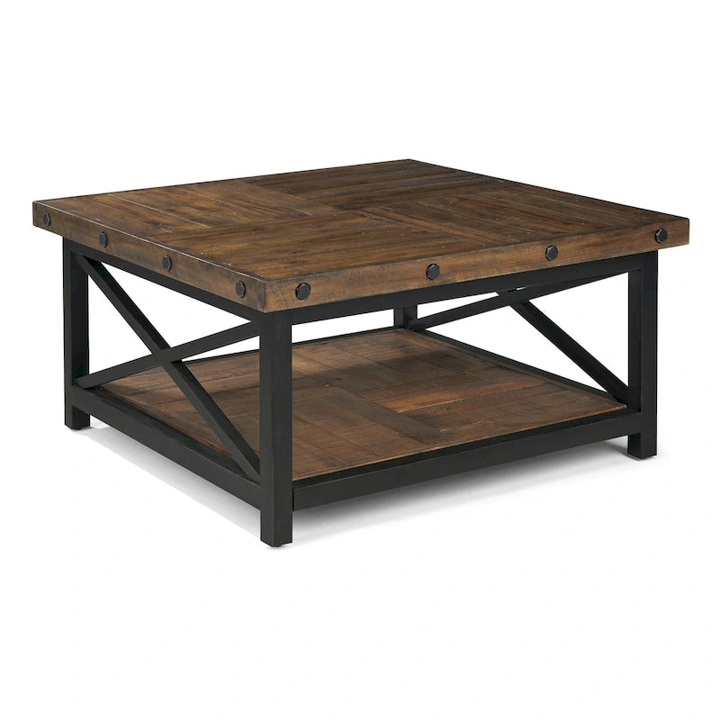 Homestyles Carpenter Brown Wood Square Coffee Table