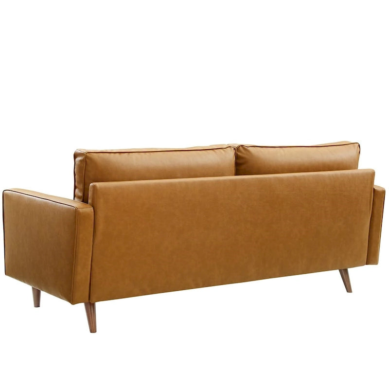 Turner Modern Tan Leather Upholstered Sofa