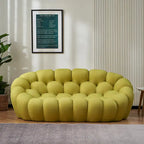2-Seat Bubble Curved Lazy Sofa Honeycomb Shaped with 3D Textile Fabric for Living Room Salon Apartment