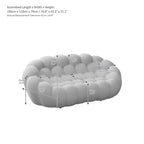 2-Seat Bubble Curved Lazy Sofa Honeycomb Shaped with 3D Textile Fabric for Living Room Salon Apartment