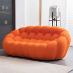 2-Seat Bubble Curved Lazy Sofa Honeycomb Shaped with 3D Textile Fabric for Living Room Salon Apartment