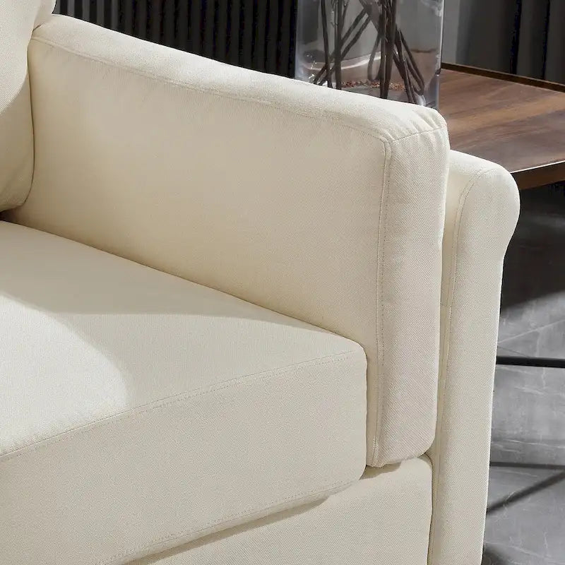 Modern Double Arm Sofa,Deep Seat Couch,Pillowed Back Cushions,Durable Upholstered Fabric