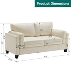 Modern Double Arm Sofa,Deep Seat Couch,Pillowed Back Cushions,Durable Upholstered Fabric