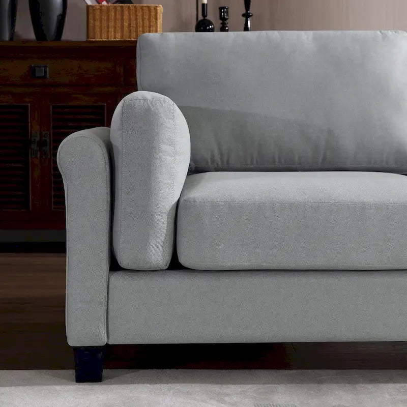 Modern Double Arm Sofa,Deep Seat Couch,Pillowed Back Cushions,Durable Upholstered Fabric