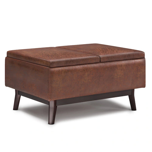34 inch Wide Mid Century Modern Rectangle Table Ottoman