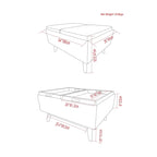 WYNDENHALL Ethan 34 inch Wide Mid Century Modern Rectangle Table Ottoman