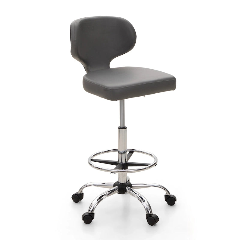PU Leather Office Chair Swivel Adjustable Rolling Stool with Wheels