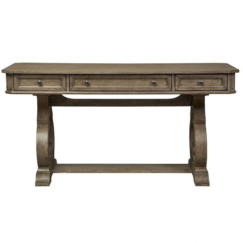 Copper Grove Simply Elegant White, Brown, & Heathered Taupe Writing Desk
