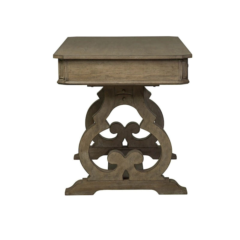 Copper Grove Simply Elegant White, Brown, & Heathered Taupe Writing Desk