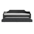 Elegance Linen Upholstered Twin Size Daybed with Trundle