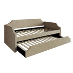 Elegance Linen Upholstered Twin Size Daybed with Trundle