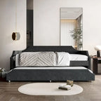 Elegance Linen Upholstered Twin Size Daybed with Trundle