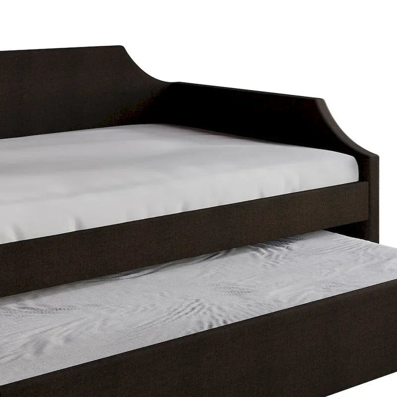 Elegance Linen Upholstered Twin Size Daybed with Trundle