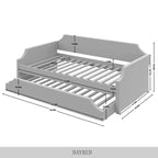 Elegance Linen Upholstered Twin Size Daybed with Trundle