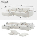 109*68 Modular Sectional Living Room Sofa Set, Modern Minimalist Style Couch, Upholstered Sleeper Sofa f
