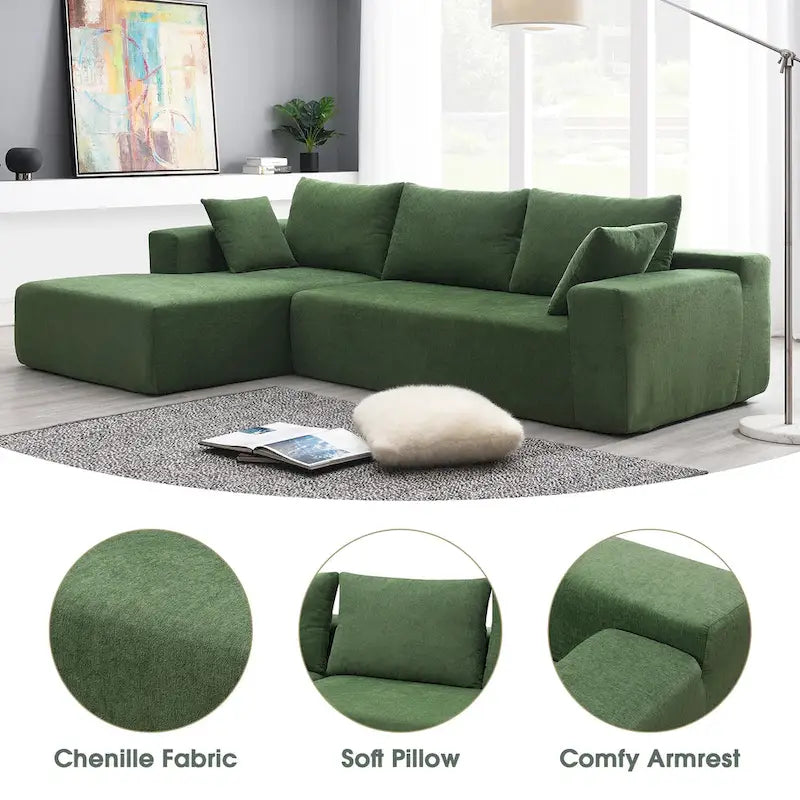 109*68 Modular Sectional Living Room Sofa Set, Modern Minimalist Style Couch, Upholstered Sleeper Sofa f