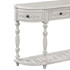 52 Modern and Contemporary Curved Console Table Sofa Table Entryway Table for Hallway Living Room with 4 Drawers and 1 Shelf
