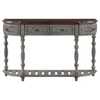 52 Modern and Contemporary Curved Console Table Sofa Table Entryway Table for Hallway Living Room with 4 Drawers and 1 Shelf