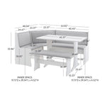Sedley Farmhouse Nook Dining Set with Storage